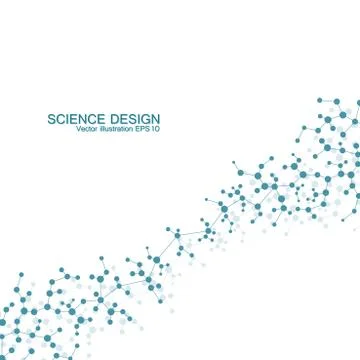 Structure molecule of DNA and neurons. Structural atom. Chemical compounds Stock Illustration