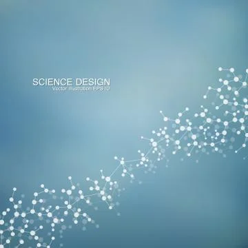 Structure molecule of DNA and neurons. Structural atom. Chemical compounds Stock Illustration