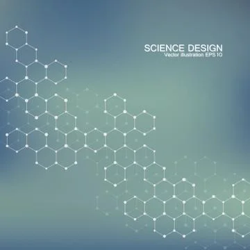 Structure molecule of DNA and neurons. Structural atom. Chemical compounds Stock Illustration