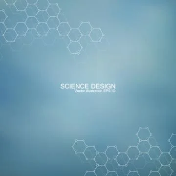 Structure molecule of DNA and neurons. Structural atom. Chemical compounds Stock Illustration