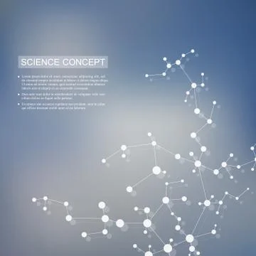 Structure molecule of DNA and neurons. Structural atom. Chemical compounds Stock Illustration