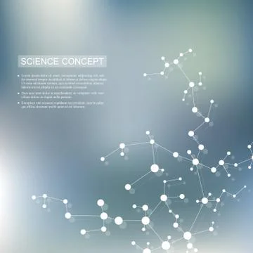 Structure molecule of DNA and neurons. Structural atom. Chemical compounds Stock Illustration