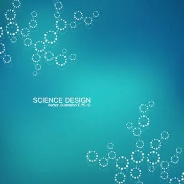 Structure molecule of DNA and neurons. Structural atom. Chemical compounds Stock Illustration