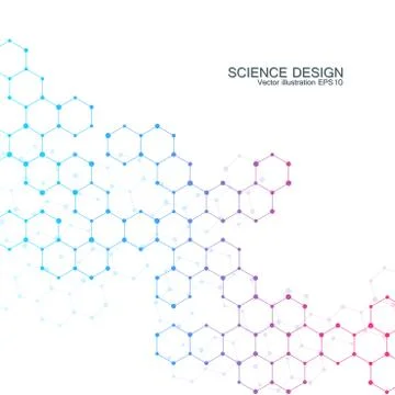 Structure molecule of DNA and neurons. Structural atom. Chemical compounds Stock Illustration