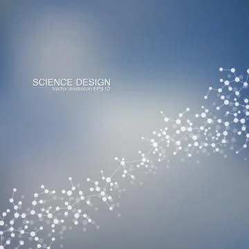 Structure molecule of DNA and neurons. Structural atom. Chemical compounds Stock Illustration