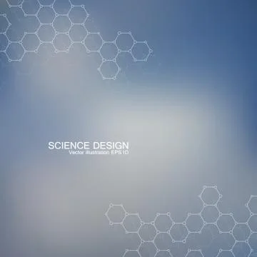 Structure molecule of DNA and neurons. Structural atom. Chemical compounds 스톡 일러스트