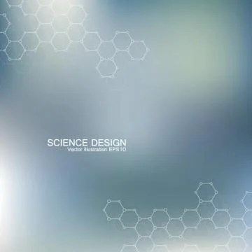 Structure molecule of DNA and neurons. Structural atom. Chemical compounds Stock Illustration