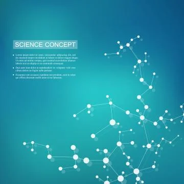 Structure molecule of DNA and neurons. Structural atom. Chemical compounds 스톡 일러스트