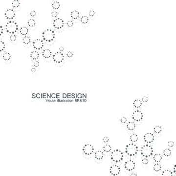Structure molecule of DNA and neurons. Structural atom. Chemical compounds 스톡 일러스트
