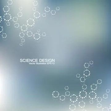 Structure molecule of DNA and neurons. Structural atom. Chemical compounds 스톡 일러스트