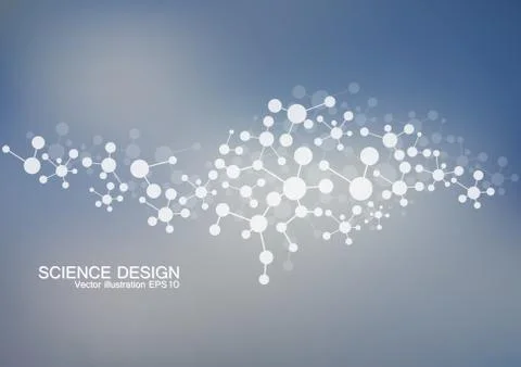 Structure molecule of DNA and neurons. Structural atom. Chemical compounds Illustration