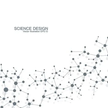 Structure molecule of DNA and neurons. Structural atom. Chemical compounds Stock Illustration