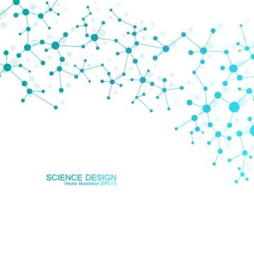Structure molecule of DNA and neurons. Structural atom. Chemical compounds Illustrazione stock