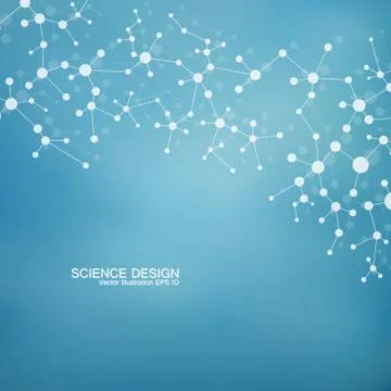 Structure molecule of DNA and neurons. Structural atom. Chemical compounds Stock Illustration