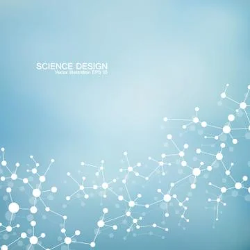 Structure molecule of DNA and neurons. Structural atom. Chemical compounds Stock Illustration