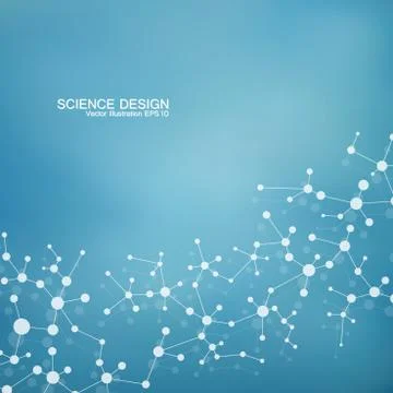 Structure molecule of DNA and neurons. Structural atom. Chemical compounds Stock Illustration