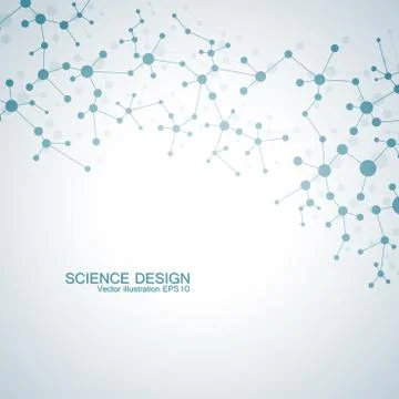 Structure molecule of DNA and neurons. Structural atom. Chemical compounds Stock Illustration