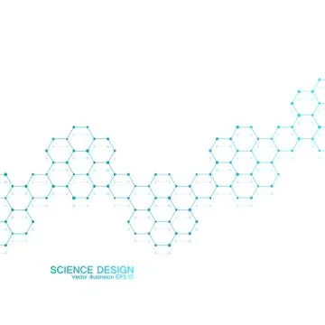 Structure molecule of DNA and neurons. Structural atom. Chemical compounds Stock Illustration