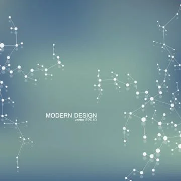 Structure molecule of DNA and neurons. Structural atom. Chemical compounds Stock Illustration