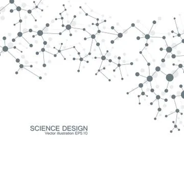 Structure molecule of DNA and neurons. Structural atom. Chemical compounds Stock Illustration
