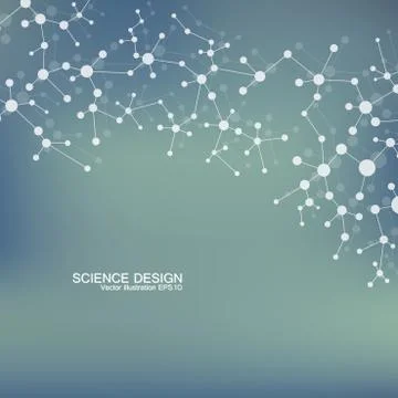 Structure molecule of DNA and neurons. Structural atom. Chemical compounds 스톡 일러스트