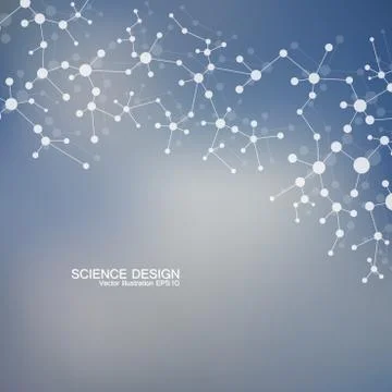 Structure molecule of DNA and neurons. Structural atom. Chemical compounds Stockillustratie