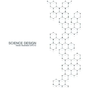 Structure molecule of DNA and neurons. Structural atom. Chemical compounds Stockillustratie