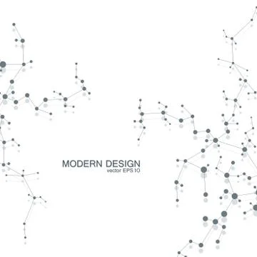 Structure molecule of DNA and neurons. Structural atom. Chemical compounds Stock Illustration