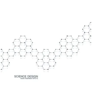 Structure molecule of DNA and neurons. Structural atom. Chemical compounds Stock Illustration