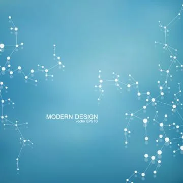 Structure molecule of DNA and neurons. Structural atom. Chemical compounds Illustrazione stock