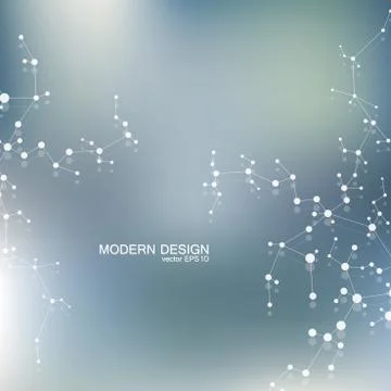 Structure molecule of DNA and neurons. Structural atom. Chemical compounds Stock Illustration