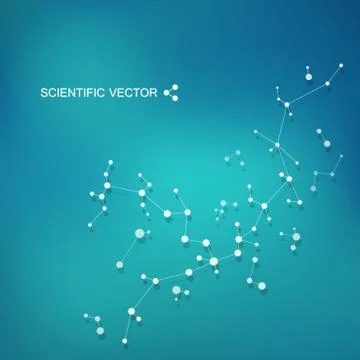Structure molecule of DNA and neurons. Structural atom. Chemical compounds Stock Illustration