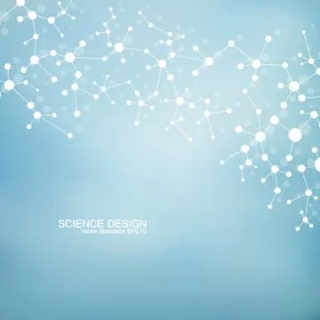 Structure molecule of DNA and neurons. Structural atom. Chemical compounds 스톡 일러스트