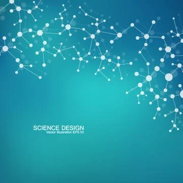 Structure molecule of DNA and neurons. Structural atom. Chemical compounds Stock Illustration