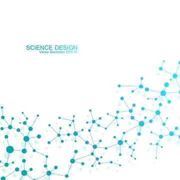 Structure molecule of DNA and neurons. Structural atom. Chemical compounds Stock Illustration