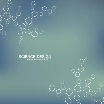 Structure molecule of DNA and neurons. Structural atom. Chemical compounds Stock Illustration