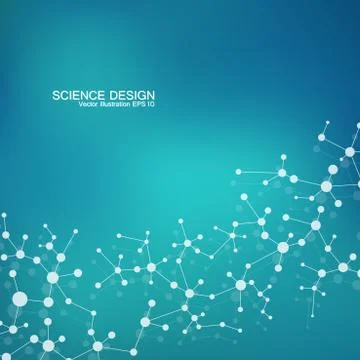 Structure molecule of DNA and neurons. Structural atom. Chemical compounds Stock Illustration