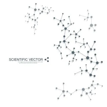 Structure molecule of DNA and neurons. Structural atom. Chemical compounds Stock Illustration