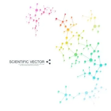 Structure molecule of DNA and neurons. Structural atom. Chemical compounds Illustrazione stock