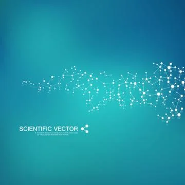Structure molecule of DNA and neurons. Structural atom. Chemical compounds Stock Illustration