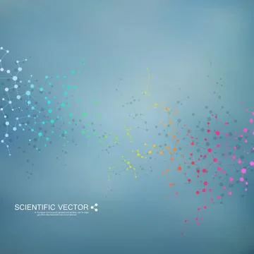 Structure molecule of DNA and neurons. Structural atom. Chemical compounds Stock Illustration