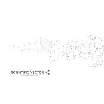 Structure molecule of DNA and neurons. Structural atom. Chemical compounds Stock Illustration
