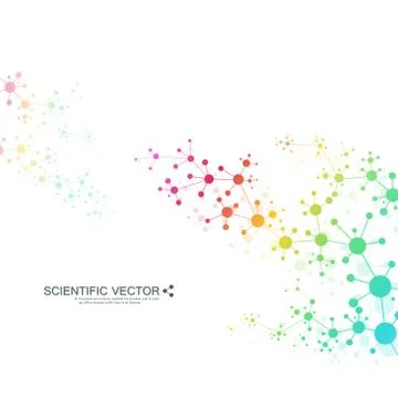 Structure molecule of DNA and neurons. Structural atom. Chemical compounds Stock Illustration