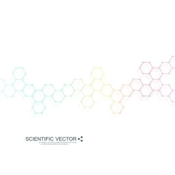 Structure molecule of DNA and neurons. Structural atom. Chemical compounds Illustrazione stock