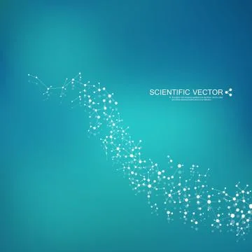 Structure molecule of DNA and neurons. Structural atom. Chemical compounds 스톡 일러스트