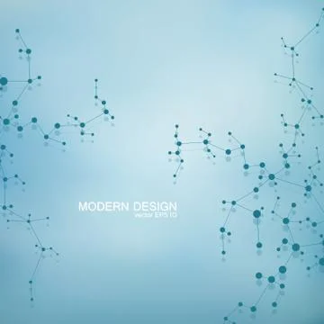Structure molecule of DNA and neurons. Structural atom. Chemical compounds Illustrazione stock