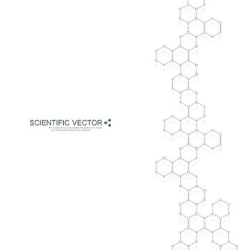 Structure molecule of DNA and neurons. Structural atom. Chemical compounds Illustrazione stock