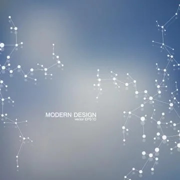 Structure molecule of DNA and neurons. Structural atom. Chemical compounds Stock Illustration