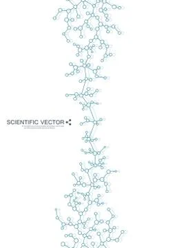 Structure molecule of DNA and neurons. Structural atom. Chemical compounds イラスト素材