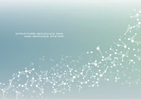 Structure molecule dna and neurons, connected lines with dots, genetic and Illustrazione stock